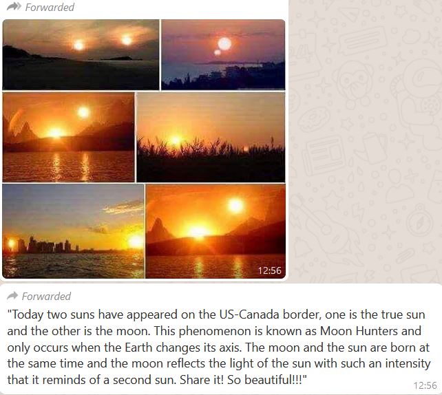 Fake Claim Of Two Suns And The Hunter S Moon Phenomenon Seen In The Sky Revived