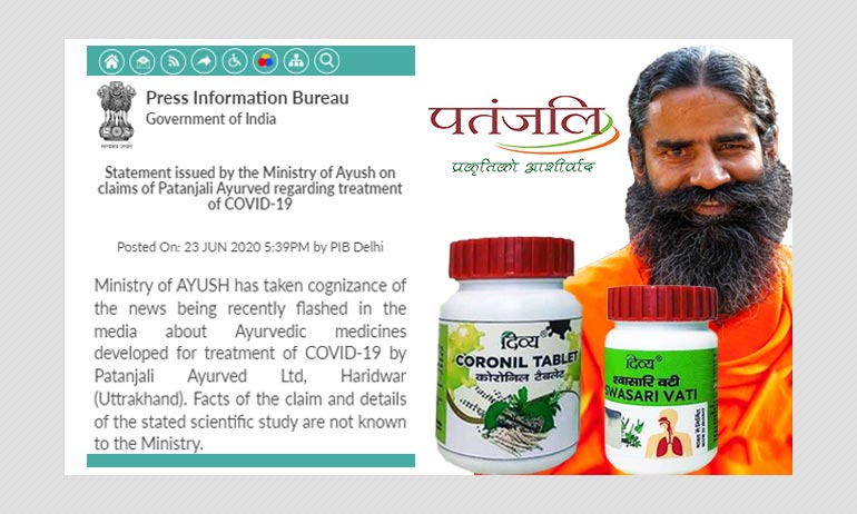 AYUSH Ministry Asks Patanjali To Stop Advertising COVID-19 ...