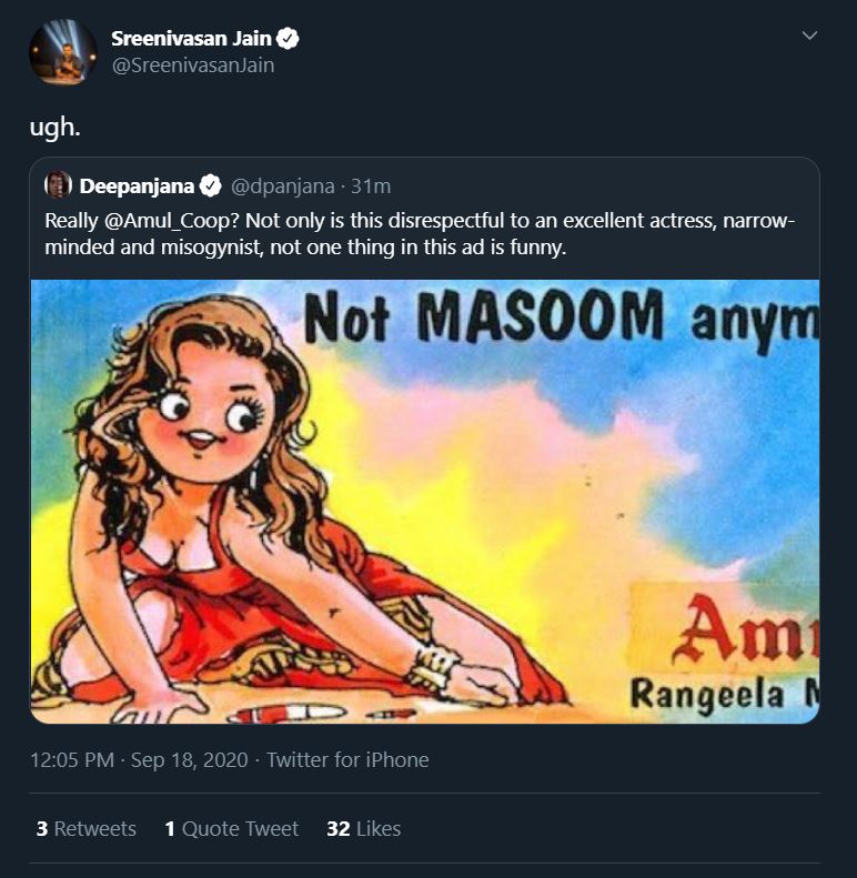 Butter Girl Porn - Kangana-Urmila Row: Old Amul Ad Falsely Linked To Recent Controversy