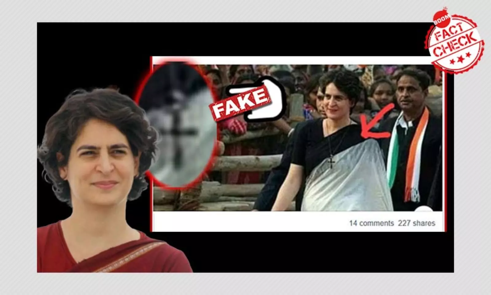 Photo Of Priyanka Gandhi Vadra Wearing A Crucifix Is Morphed | BOOM