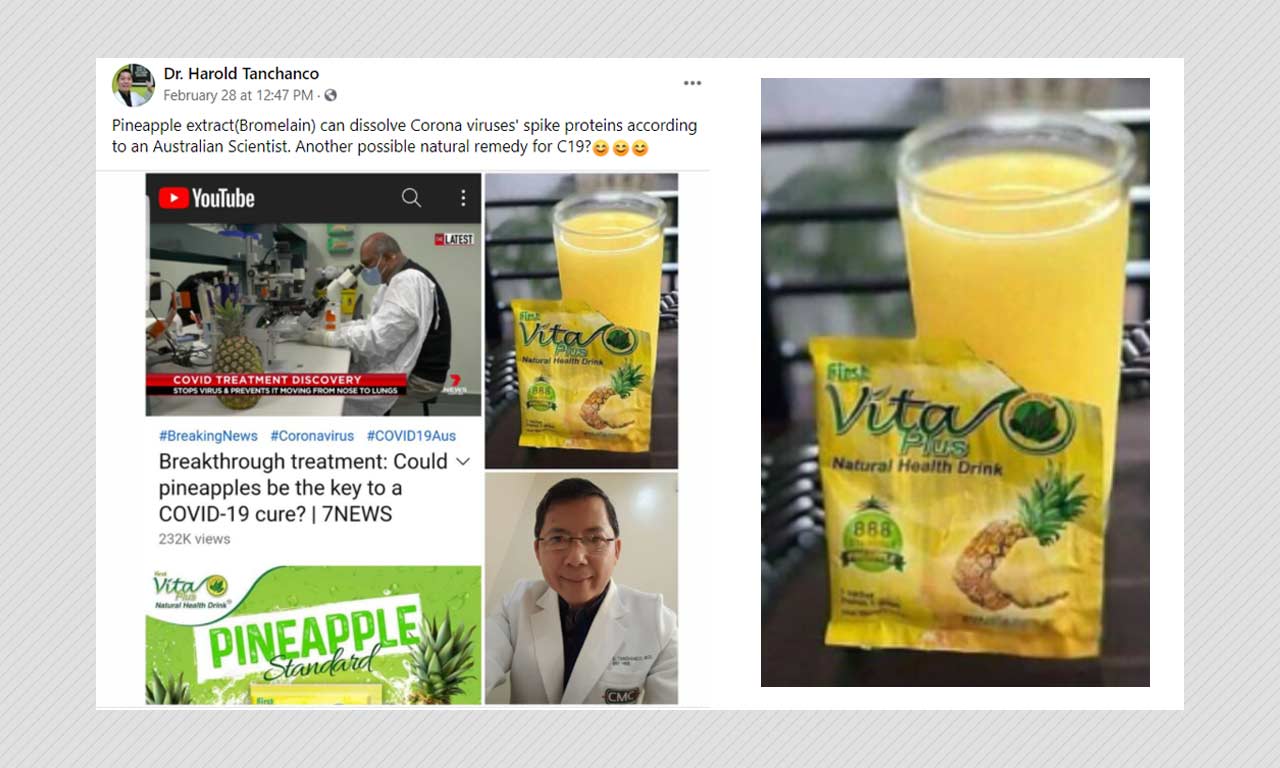 No, Pineapple Juice Cannot Treat COVID-19