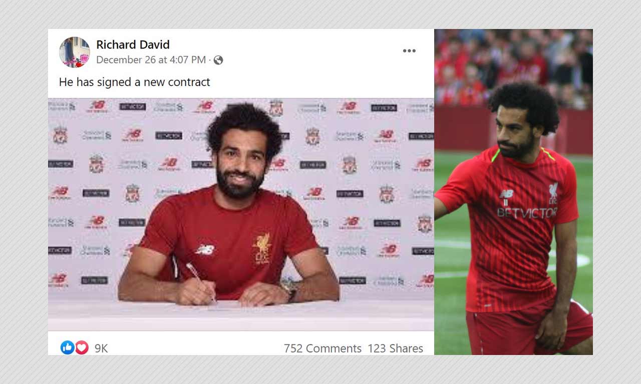 Old Photo Shared As Mohammed Salah Signing New Contract With Liverpool