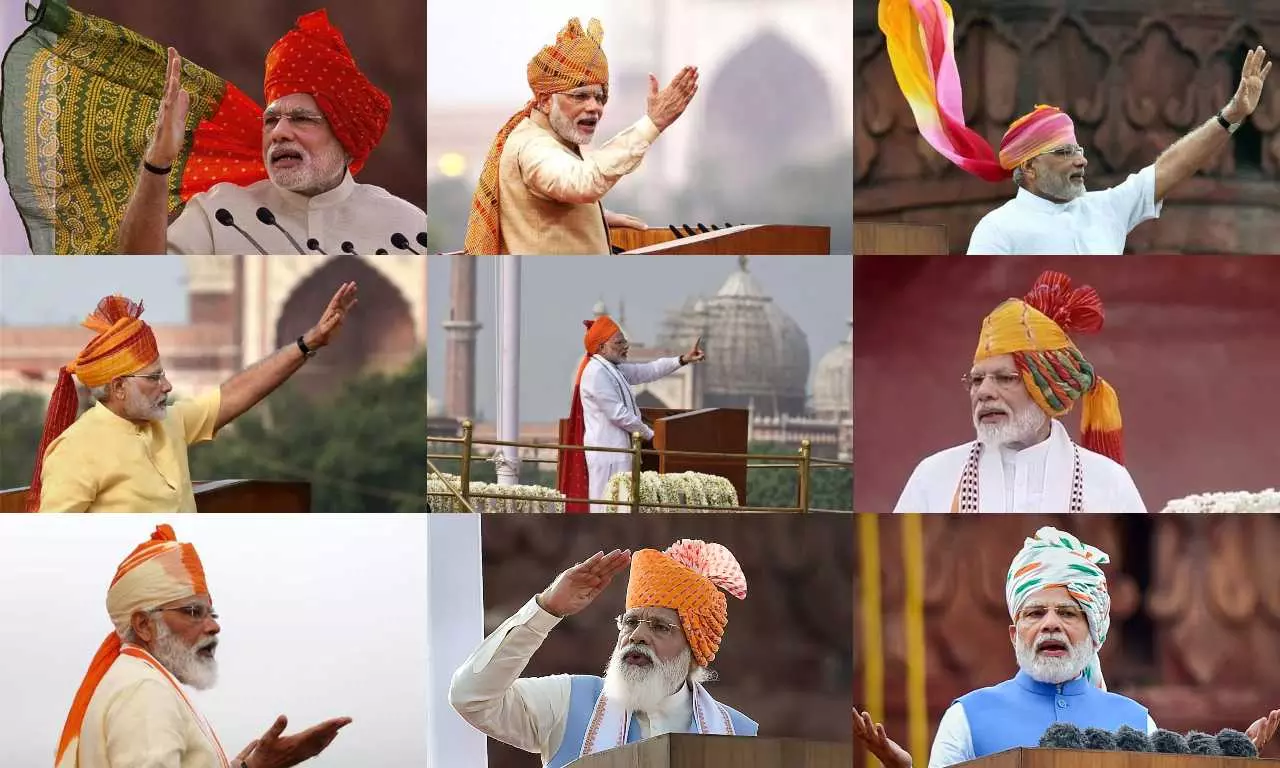 Shades of Turban: Narendra Modis independence day turbans from 2014-2022