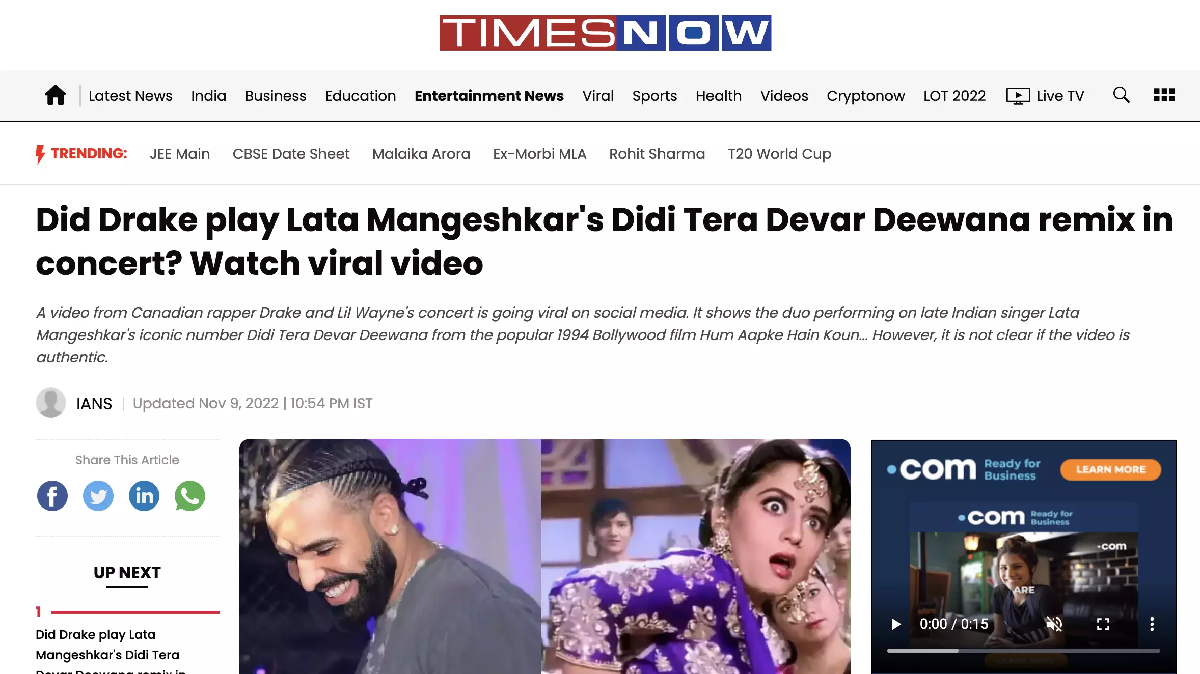 Viral Video of Lata Mangeshkar Song Being Played at Drake Concert Is  Doctored | BOOM