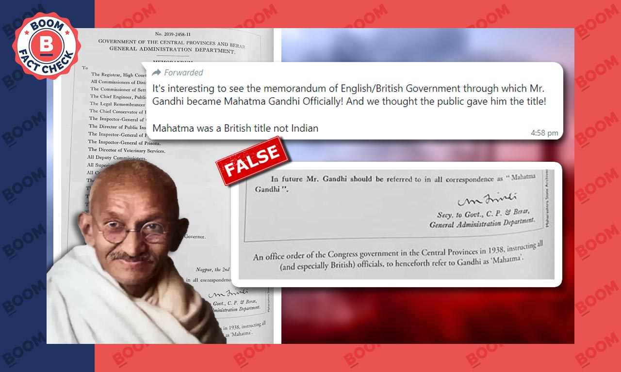 Did The British Give The 'Mahatma' Title To Gandhi? A FactCheck