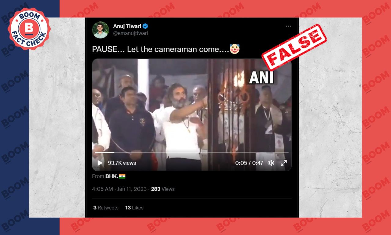 Clipped Video Of Rahul Gandhi Pausing During Aarti Viral With False Claim