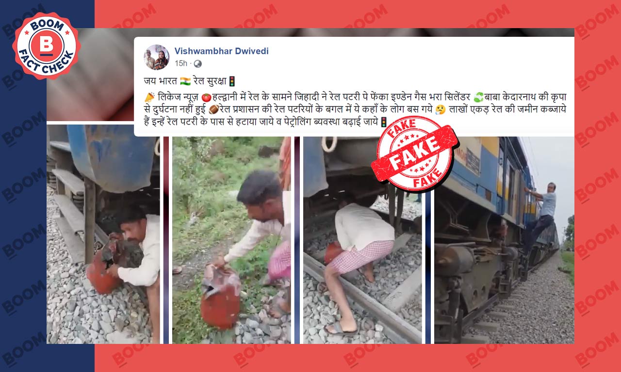 Old Video Of LPG Cylinder On A Railway Track Shared With Communal Claim