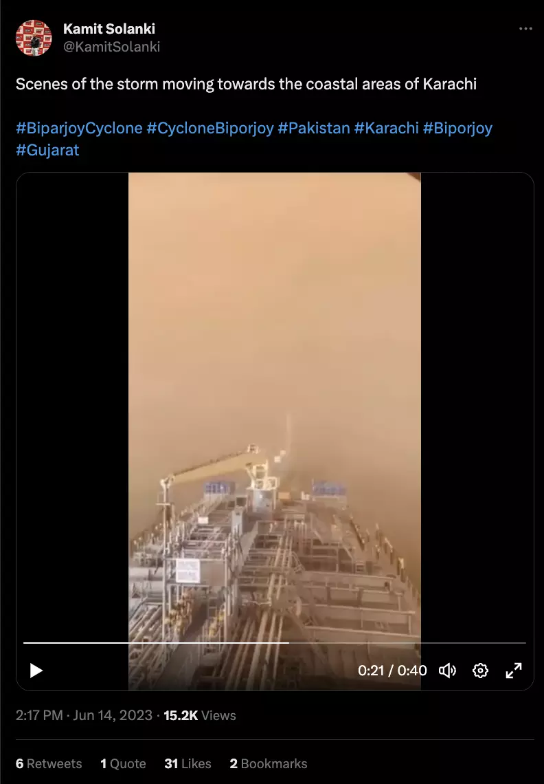 Video of Sandstorm in Egypt Shared As Biparjoy Hitting Karachi | BOOM