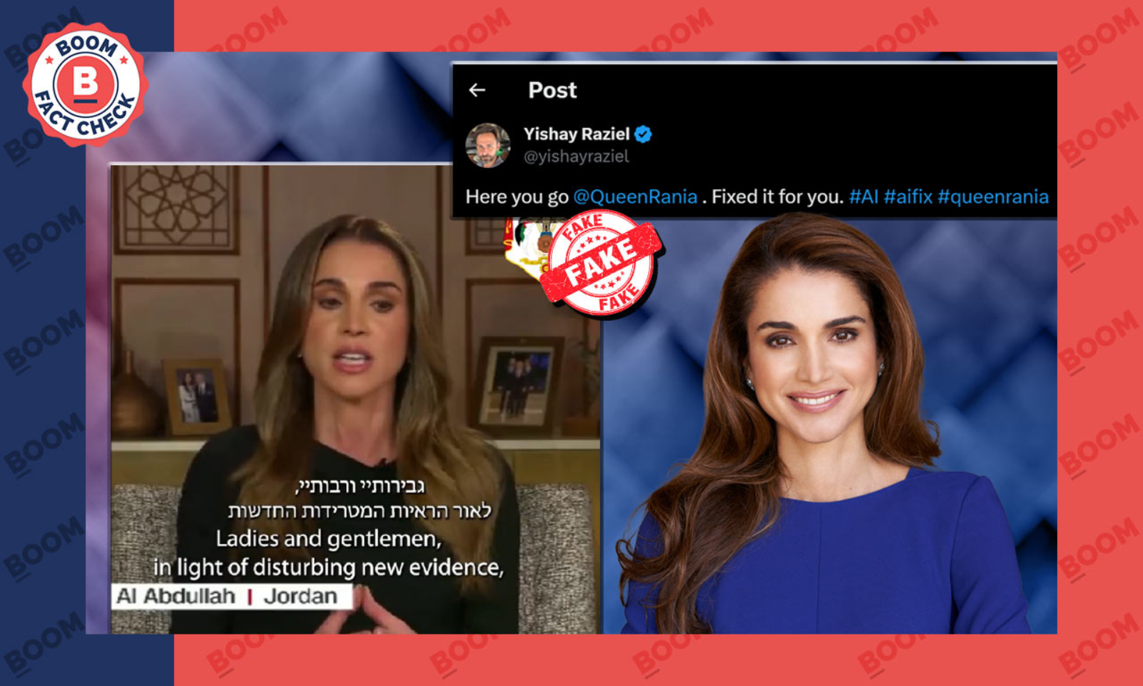 Video Of Jordan's Queen Rania Supporting Israel Is A Deepfake | BOOM